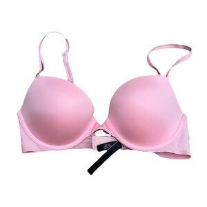 Victoria’s Secret Neon Orange Push Up Bra 32D Underwire Padded Lingerie Y2K